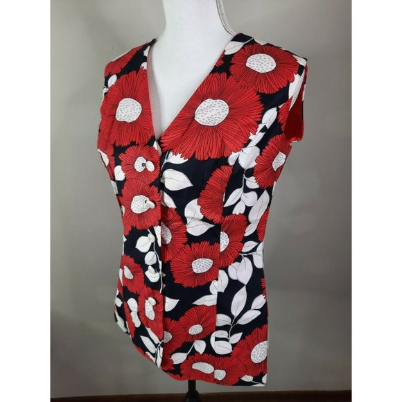 VTG 70s Saba California Flower Floral Mod Vest M - Picture 12 of 17